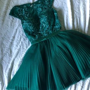 Sherri Hill Green Homecoming Dress